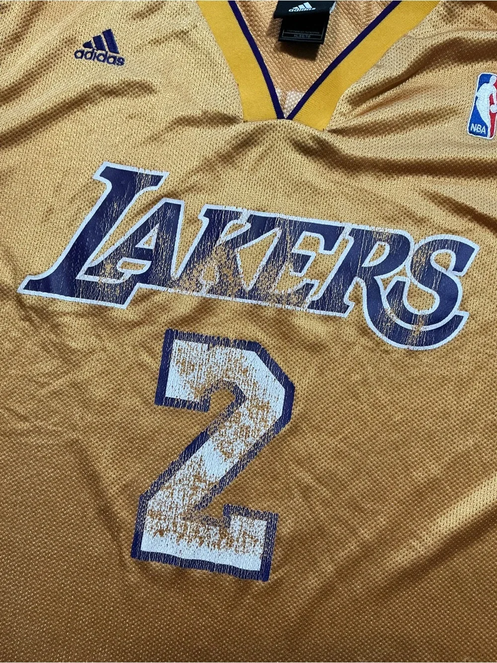 Adidas Los Angeles Lakers Derek Fisher #2 Mesh NBA Basketball Jersey